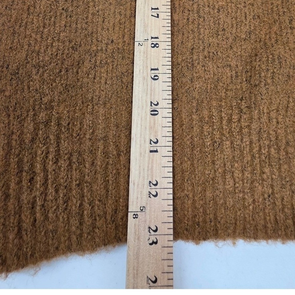 Brown Wool Blend Button Front Cardigan Sweater XXL Textured Knit Crew Neck Cozy - Picture 6 of 7